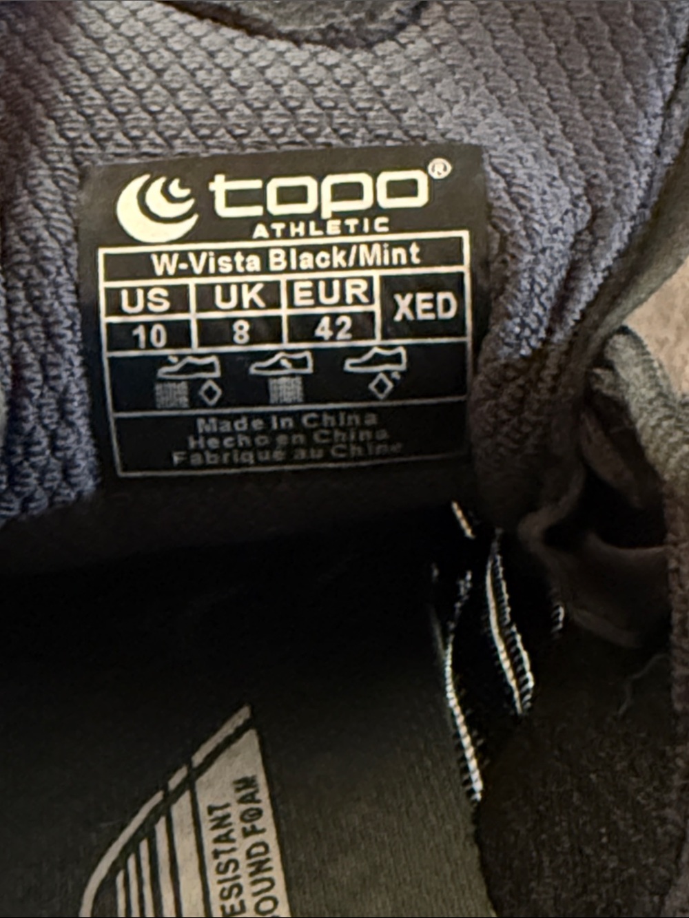 Women’s Topo Vista Black & Mint Running Shoes 10 - Picture 7 of 7